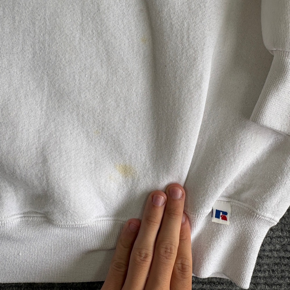 Vintage Russell Athletic White Crewneck Sweatshirt XL Made in USA 90s 3469 - Picture 3 of 7